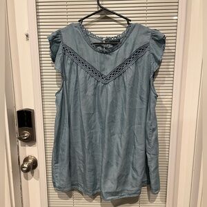 Torrid Plus size 14/16 1X Denim Babydoll Top Blouse NWT